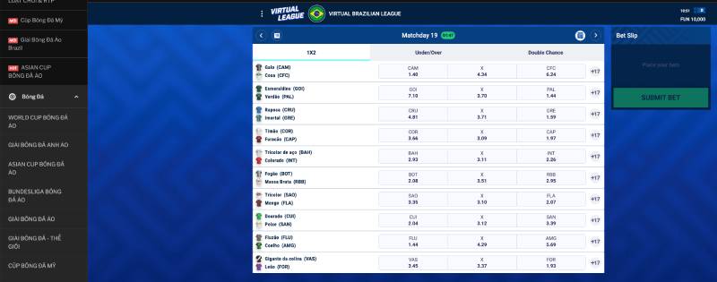 Cách thức cá cược trong thể thao ảo